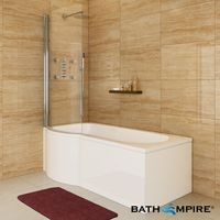 1500mm - P-Shaped Bath with Screen & Side Panel - Left Hand (Excludes end panel)