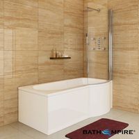 1600mm - P-Shaped Bath with Screen & Panels - Right Hand