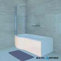 1600x515mm P-Shaped Bath Front Panel - Gloss White Acrylic