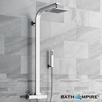 200mm Square Head with Hand Held - Exposed Thermostatic Mixer Shower Kit - Camaya Finest