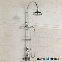 200mm Traditional Head & Hand Held - Exposed Thermostatic Mixer Shower Kit - Camaya Finest