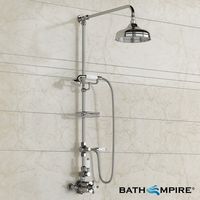 200mm Traditional Head & Hand Held - Exposed Thermostatic Mixer Shower Kit - Camaya Finest