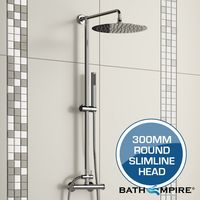 300mm Round Head & Hand Held - Exposed Thermostatic Mixer Shower Kit - Kota
