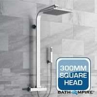300mm Square Head & Hand Held - Exposed Thermostatic Mixer Shower Kit - Camaya Finest
