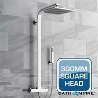 300mm Square Head with Hand Held - Exposed Thermostatic Mixer Shower Kit - Camaya Finest