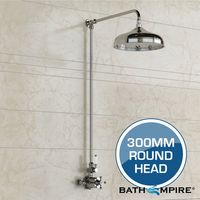 300mm Traditional Head - Exposed Thermostatic Mixer Shower Kit - Camaya Finest