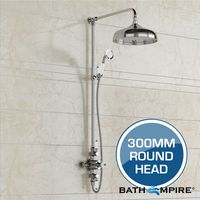 300mm Traditional Head & Hand Held - Exposed Thermostatic Mixer Shower Kit - Camaya Finest