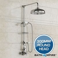 300mm Traditional Head & Hand Held - Exposed Thermostatic Mixer Shower Kit - Camaya Finest