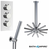 Yumbilla Thermostatic Shower Mixer Kit with 220mm Star Head - Hand Held