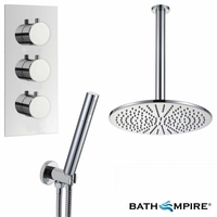 Yumbilla Thermostatic Shower Mixer Kit with 300mm Round Head - Hand Held