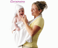 Clevamama Splash & Wrap Baby Bath Towel with Hood - White