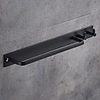 Towel Bar Black Wall Mounted Bathroom Towel Rack Aluminium Towel Bar Holder with Double Robe Hooks Bathroom Hardware Pendant