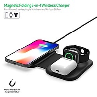 15w puissance de sortie usb chargeurs sans fil 3 en 1 chargeur sans fil protection portable contre les courts-circuits protection contre les surintensités certifié ce pour téléphone portable apple miniinthebox
