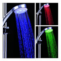3, 15 pouces pomme de douche à 5 DEL (plastique,  finition chrome)