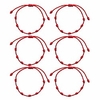 6 pcs / ensemble fait à la main 7 noeuds style bracelet de chaîne rouge Kabbale réglable chaîne de corde rouge bracelet tressé amulette pour la protection,  le mauvais œil et la bonne chance (6pcs 7