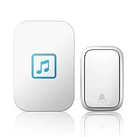 cacazi fa86 auto-alimenté sonnette sans fil étanche 1 émetteur à 1 récepteur appel à domicile sonnerie sans batterie bouton requis 150 m à distance