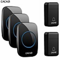 cacazi pas de batterie requise maison sonnette sans fil auto-alimentée 200 m à distance étanche appelant cloche 2 bouton 3 récepteur