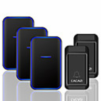 cacazi pas de batterie requise sonnette sans fil 2 boutons 3 récepteur auto-alimenté étanche LED veilleuse maison sonnette sans fil