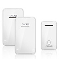 Cacazi sonnette sans fil étanche auto-alimentée sans batterie lumière LED 200m maison sans fil cloche 1 bouton 2 récepteur
