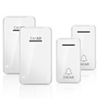 Cacazi sonnette sans fil étanche auto-alimentée sans batterie lumière LED 200m maison sans fil cloche 2 bouton 2 récepteur
