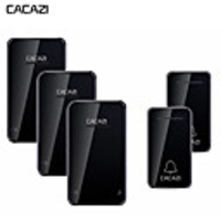 Cacazi sonnette sans fil étanche auto-alimentée sans batterie lumière LED 200m maison sans fil cloche 2 bouton 3 récepteur