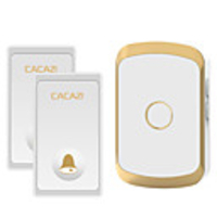 Cacazi étanche sonnette sans fil auto-alimentée sans batterie LED lumière maison sonnette sans fil 2 bouton 1 récepteur