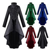 Docteur de la peste Rétro Punk et gothique Steampunk 17ème siècle robe de vacances Robe Redingote Trench-coat Robe de bal Femme Costume Vin / Bleu / Vert Vintage Cosplay Soirée Halloween Festival miniinthebox
