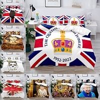 Ensemble de housse de couette british element londres reine couronne garçon gife pour enfant gife ensemble de literie 2/3 pièces avec 1 ou 2 taies d