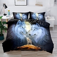 Ensemble de housse de couette loup ensembles de literie couette housse de couette,  reine/king size/jumeau/simple/(comprend 1 housse de couette,  1 ou 2 taies d