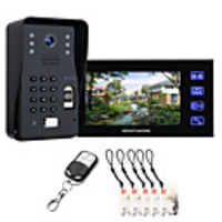 mountainone sy816mjl11 7 pouces empreinte digitale rfid mot de passe vidéo porte interphone sonnette avec vision nocturne sécurité cctv caméra de surveillance à domicile