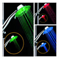 Pommeaux de Douche LED (4, 3 x 5 Pouces - Plastique,  Finition Chromée)