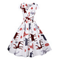 père Noël Costume de Soirée Femme Adulte Loisir Noël Noël Polyester Robe