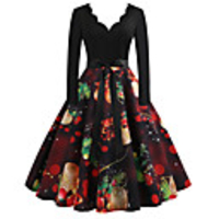 père Noël Robe de Noël Femme Adulte Loisir Noël Noël Polyester Robe
