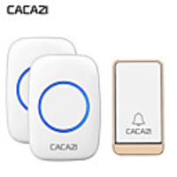 sonnette sans fil auto-alimentée cacazi étanche sans batterie 38 carillons sonnette sans fil 1 bouton 2 récepteur