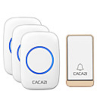 sonnette sans fil auto-alimentée cacazi étanche sans batterie 38 carillons sonnette sans fil 1 bouton 3 récepteur