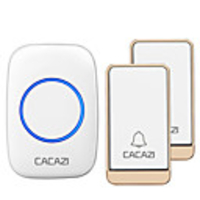 sonnette sans fil auto-alimentée cacazi étanche sans batterie 38 carillons sonnette sans fil 2 boutons 1 récepteur