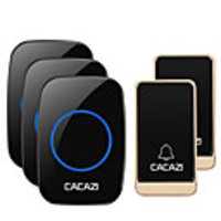 sonnette sans fil auto-alimentée cacazi étanche sans batterie 38 carillons sonnette sans fil 2 boutons 3 récepteur