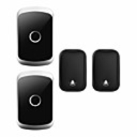 Sonnette sans fil étanche auto-alimentée cacazi sans carillon de batterie Récepteur 2 boutons 2