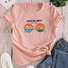T shirt Femme"idien Fin de semaine Sans Doublure Graphique Manches Courtes Imprimé Col Rond Hauts Standard Haut de base 100% Coton basique Blanche Rouge Jaune