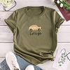 T shirt Femme"idien Fin de semaine Sans Doublure Graphique Texte Bande dessinée Manches Courtes Imprimé Col Rond Hauts Standard Haut de base 100% Coton basique Blanche Rouge Vert