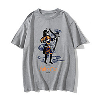 T shirt Femme"idien Fin de semaine Sans Doublure Graphique Texte Manches Courtes Imprimé Col Rond Hauts Standard Haut de base 100% Coton basique Blanche Gris Clair Gris Foncé miniinthebox