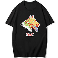 T shirt Femme"idien Fin de semaine Sans Doublure Graphique Texte Manches Courtes Imprimé Col Rond Hauts Standard Haut de base 100% Coton basique Noir Vert Gris Foncé miniinthebox