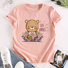 T shirt Femme"idien Fin de semaine Sans Doublure Graphique Texte Ours Manches Courtes Imprimé Col Rond Hauts Standard Haut de base 100% Coton basique Blanche Rouge Jaune miniinthebox
