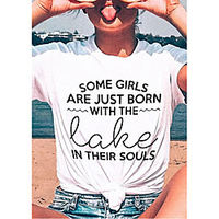 T shirt Femme"idien Fin de semaine Sans Doublure Imprimés Photos Lettre Manches Courtes Imprimé Col Rond Hauts Haut de base 100% Coton basique Blanche