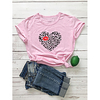 T shirt Femme"idien Fin de semaine Sans Doublure Imprimés Photos Lettre Manches Courtes Imprimé Col Rond Hauts Haut de base 100% Coton basique Blanche Violet Rouge