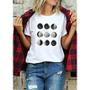 T shirt Femme"idien Fin de semaine Sans Doublure Imprimés Photos Manches Courtes Imprimé Col Rond Hauts Haut de base 100% Coton basique Blanche Noir Violet