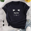 T shirt Femme"idien Fin de semaine Sans Doublure Imprimés Photos Manches Courtes Imprimé Col Rond Hauts Haut de base 100% Coton basique Noir Rouge Jaune