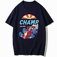 T shirt Femme"idien Fin de semaine Sans Doublure Imprimés Photos Manches Courtes Imprimé Col Rond Hauts Standard Haut de base 100% Coton basique Blanche Noir Bleu Marine
