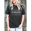 T shirt Femme"idien Fin de semaine Sans Doublure Lettre Manches Courtes Imprimé Col Rond Hauts Haut de base 100% Coton basique Gris Foncé