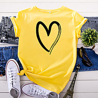 T shirt Femme"idien Fin de semaine Sans Doublure Papillon Abstrait Manches Courtes Imprimé Col Rond Hauts Standard Haut de base 100% Coton basique Blanche Jaune Rose Claire miniinthebox